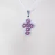 Small Cross - Noga-Violet Organza - 1